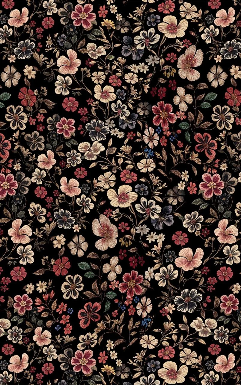 Dark floral print fresh off the print table